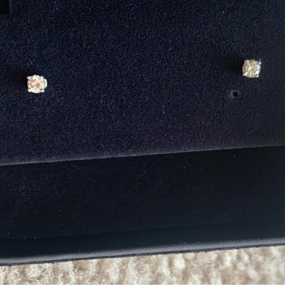 Tiffany & Co Solitaire Diamond Stud Earrings - Picture 7 of 14